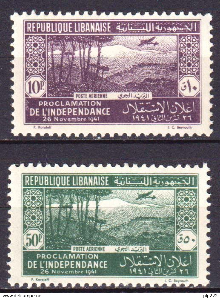 Gran Libano 1942 Posta Aerea Y.T.A80/81 **/MNH VF/F - Poste Aérienne