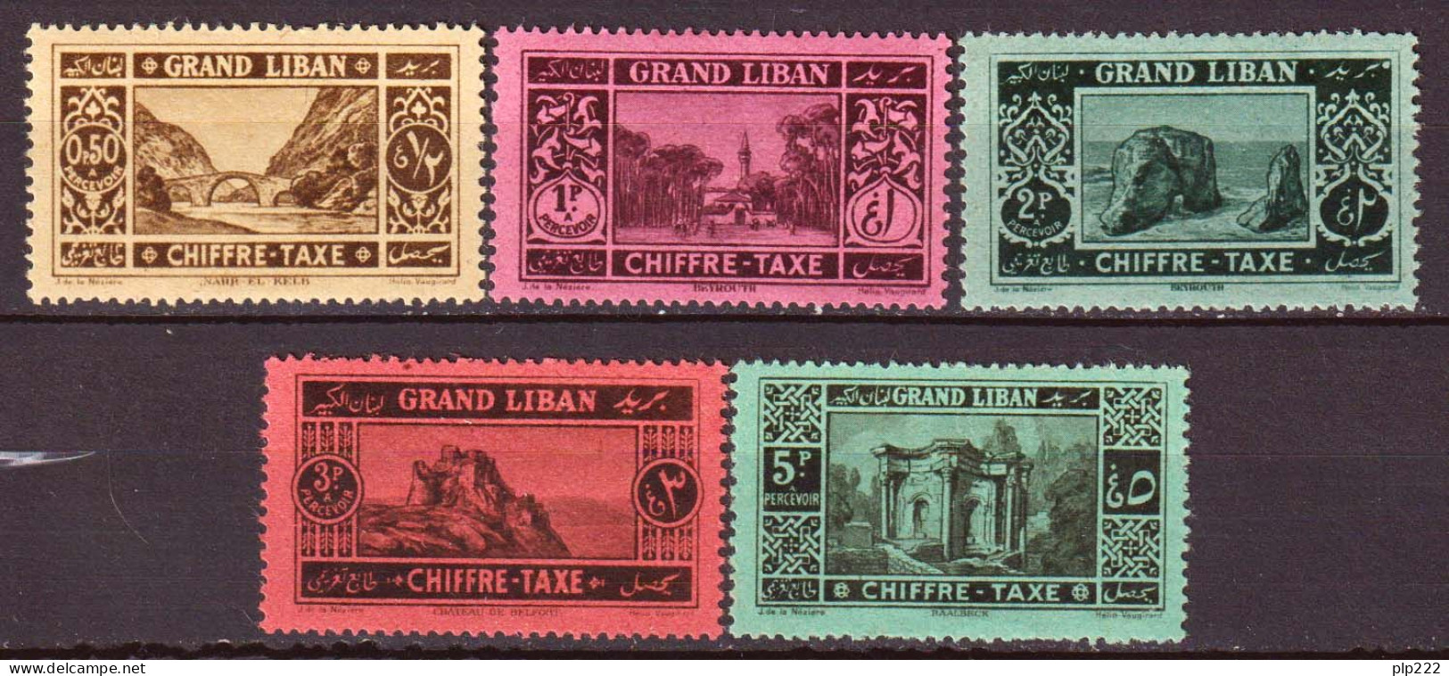 Gran Libano 1925 Segnatasse Y.T.11/15 */MH VF/F - Postage Due