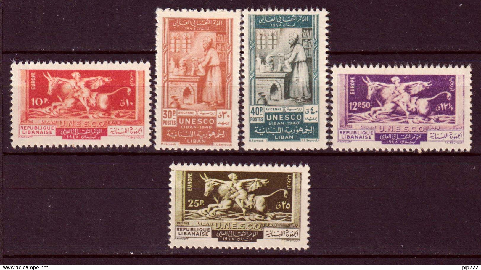 Libano 1948 Y.T.40/44 **/MNH VF/F - Liban