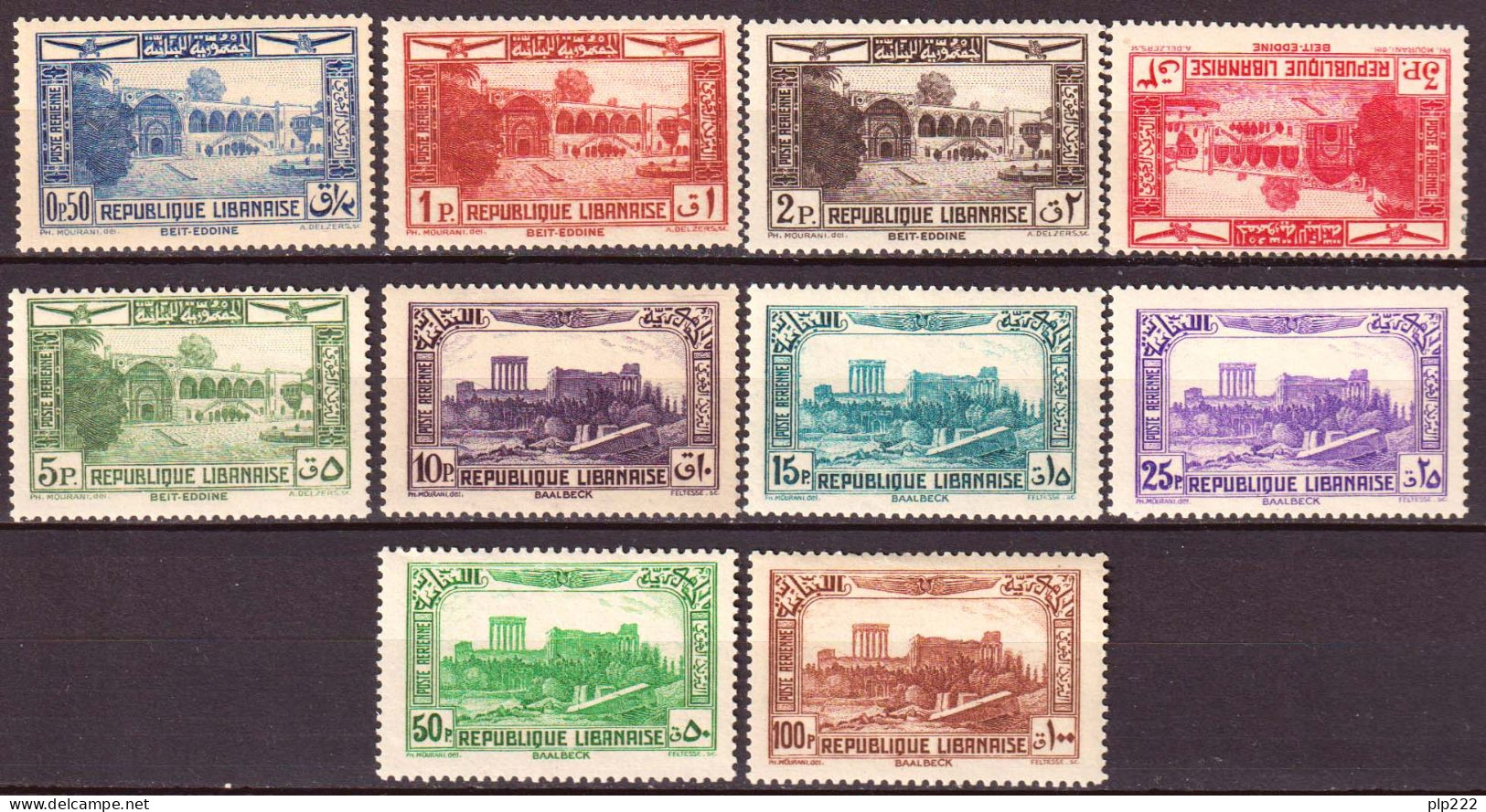 Gran Libano 1937 Posta Aerea Y.T.A65/74 **/MNH VF/F - Luftpost