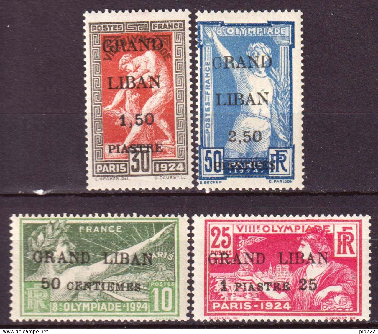 Gran Libano 1924 Y.T.18/21 */MH VF/F - Unused Stamps