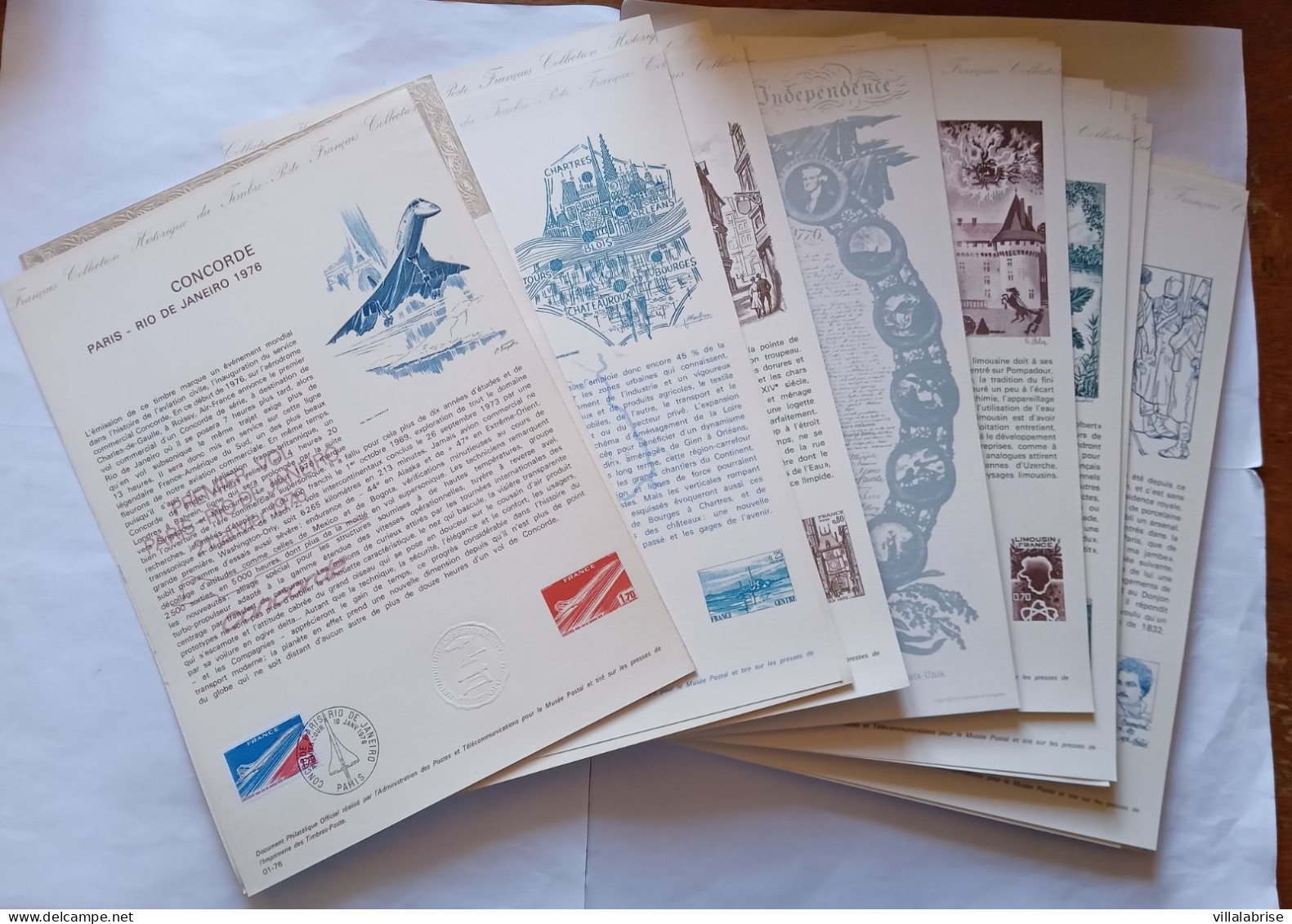 France 1976 – Les Timbres De L’année Oblitérés « Premier Jour » Sur 47 Documents Philatéliques Officiels - 1970-1979