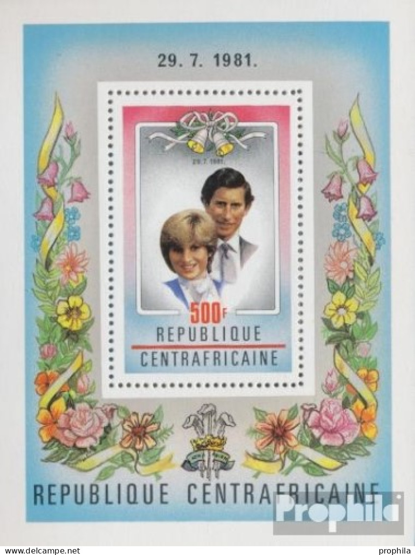 Zentralafrikanische Republik Block134 (kompl.Ausg.) Postfrisch 1981 Hochzeit Charles Diana - Nuovi