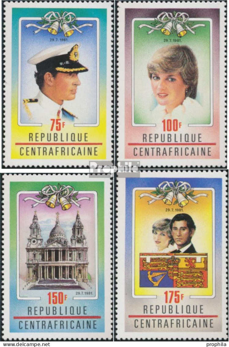 Zentralafrikanische Republik 753-756 (kompl.Ausg.) Postfrisch 1981 Hochzeit Charles Diana - Nuovi