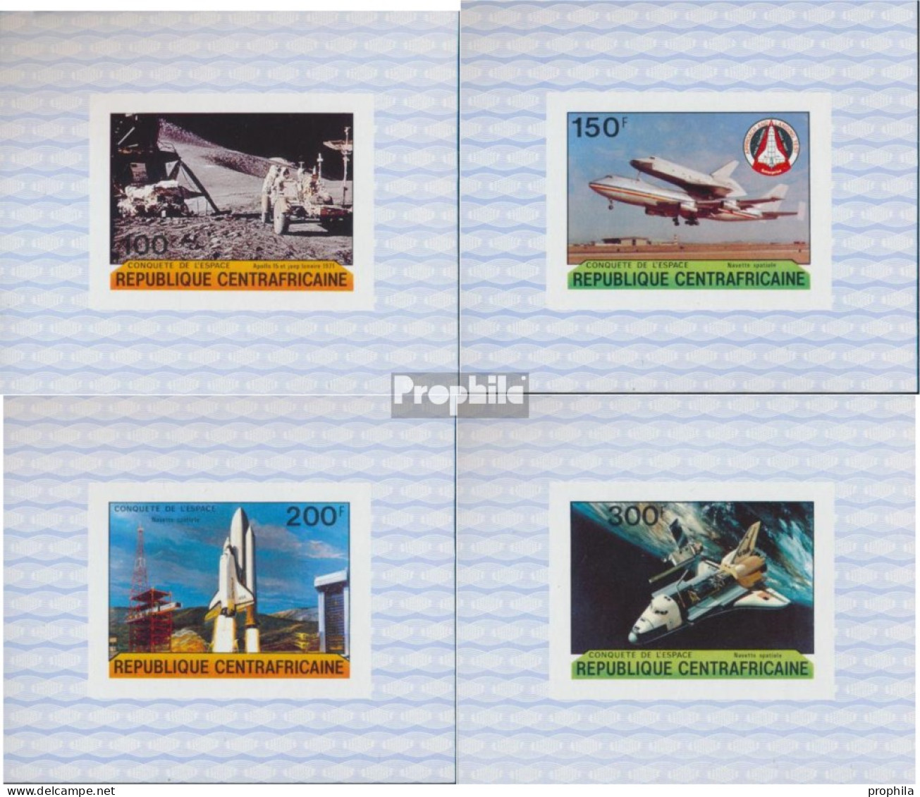 Zentralafrikanische Republik 736B-739B (kompl.Ausg.) Ungezähnt Postfrisch 1981 Eroberung Des Weltraums - Unused Stamps