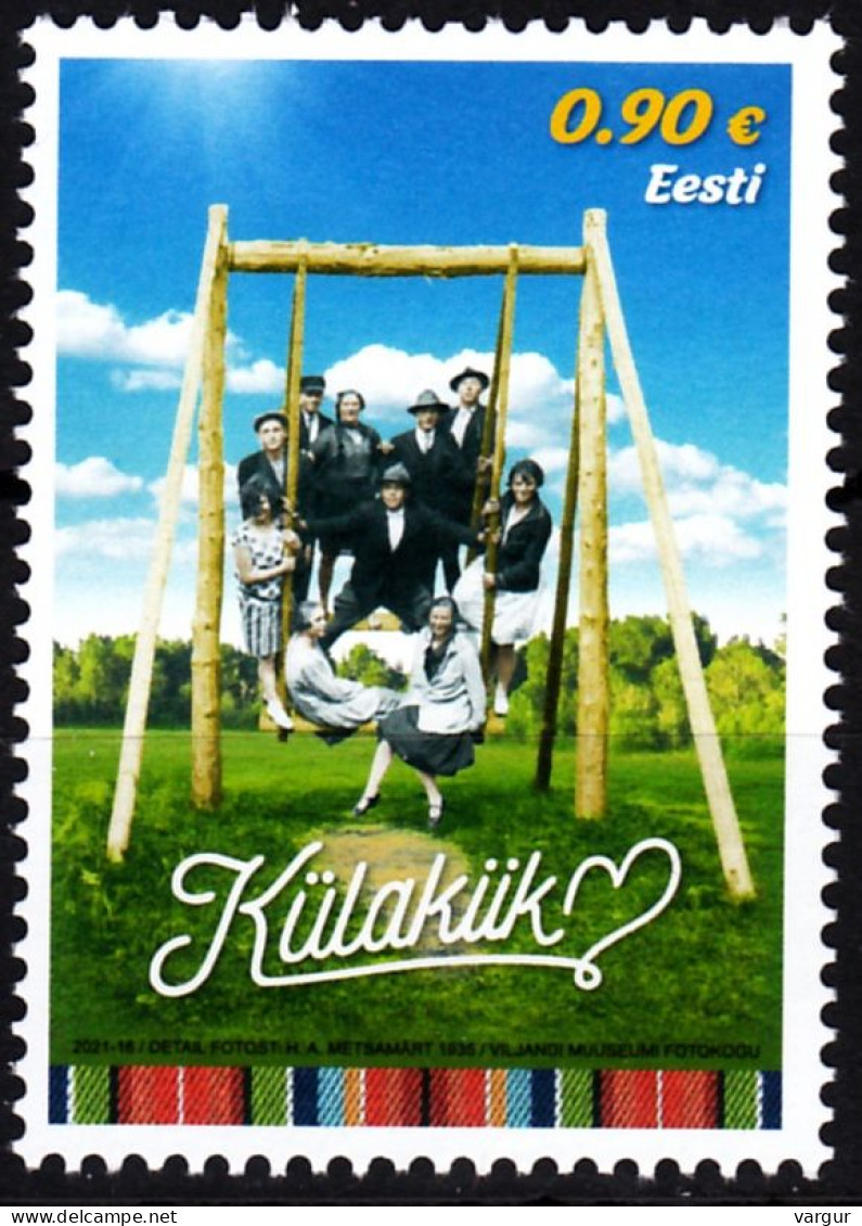 ESTONIA 2021-14 Folklore Traditions: Village Swing, MNH - Sonstige & Ohne Zuordnung