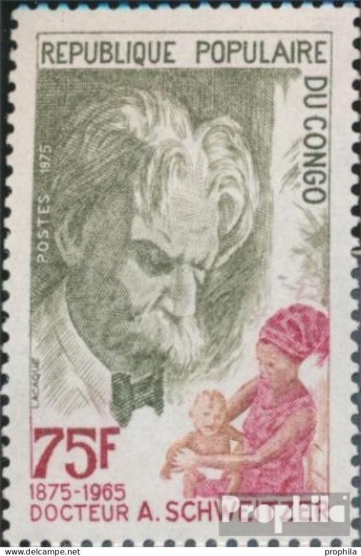 Kongo (Brazzaville) 491 (kompl.Ausg.) Postfrisch 1975 Albert Schweitzer - Ungebraucht