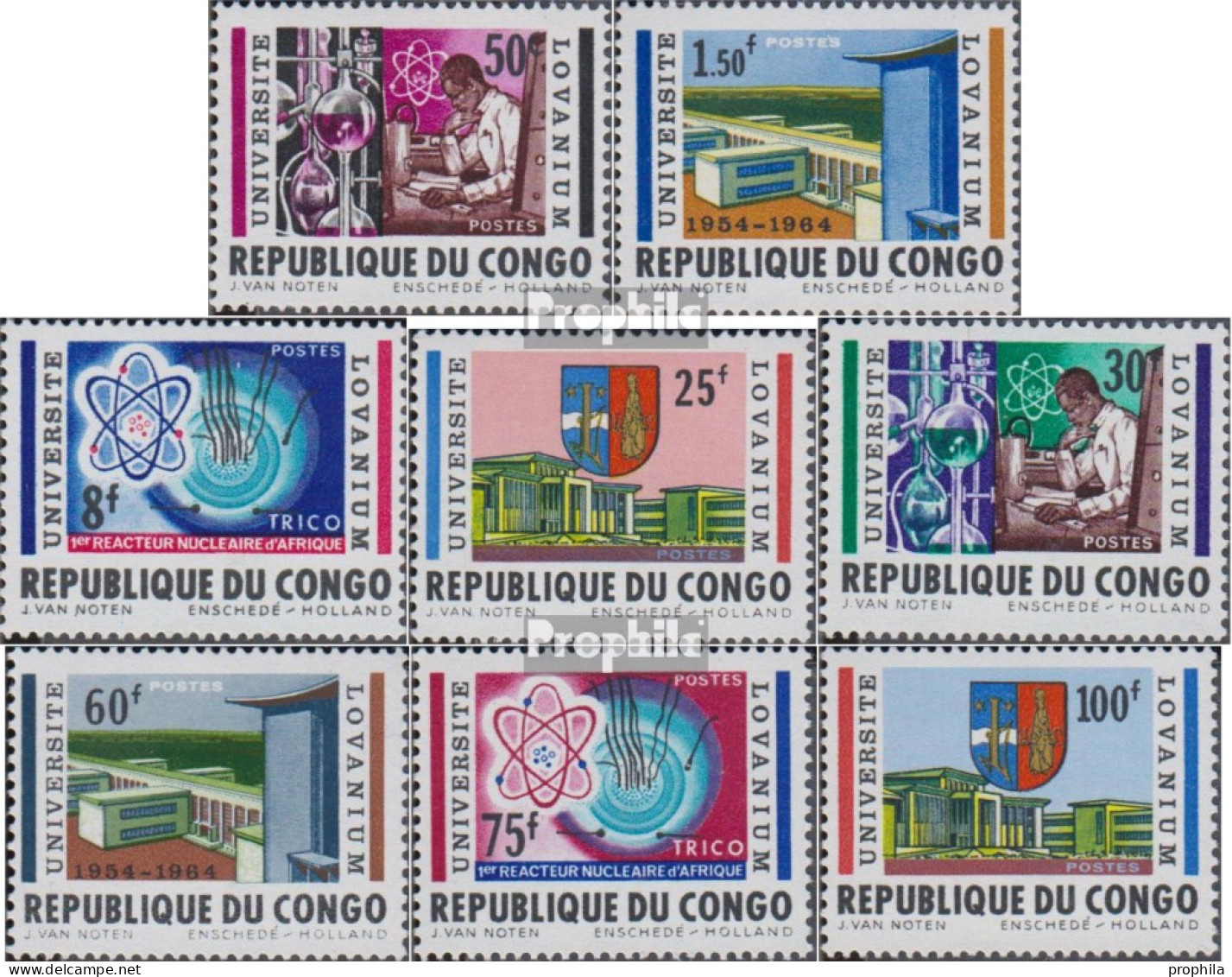 Kongo (Kinshasa) 155-162 (kompl.Ausg.) Postfrisch 1964 Lovanium Universität - Other & Unclassified