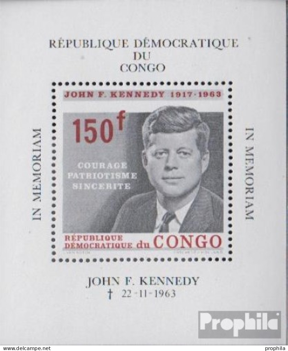 Kongo (Kinshasa) Block6 (kompl.Ausg.) Postfrisch 1964 Präsident Kennedy - Sonstige & Ohne Zuordnung
