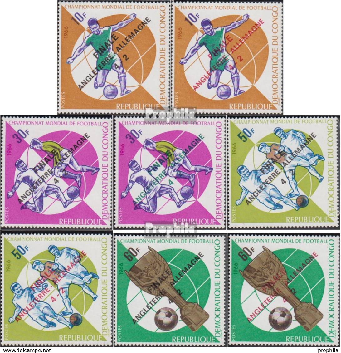 Kongo (Kinshasa) 280-287 (kompl.Ausg.) Postfrisch 1966 Gewinn Fussball WM - Nuevas/fijasellos