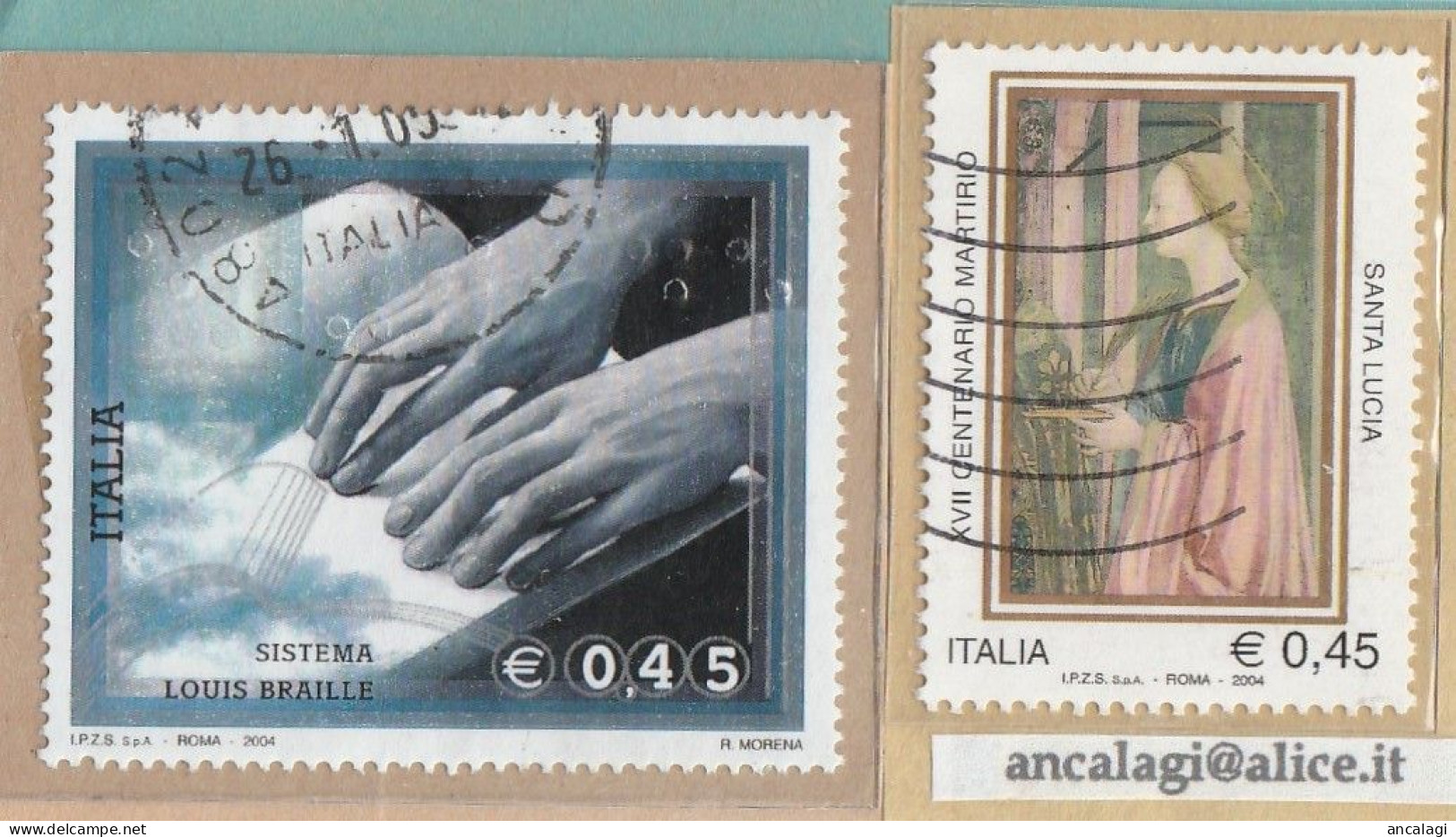 USATI ITALIA 2004 - Ref.0948A "SISTEMA DI LETTURA LOUIS BRAILLE" Serie Di 2 Val. - - 2001-10: Oblitérés