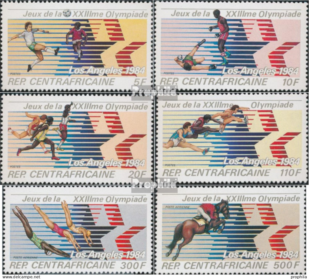 Zentralafrikanische Republik 852A-857A (kompl.Ausg.) Postfrisch 1982 Olympia - Repubblica Centroafricana