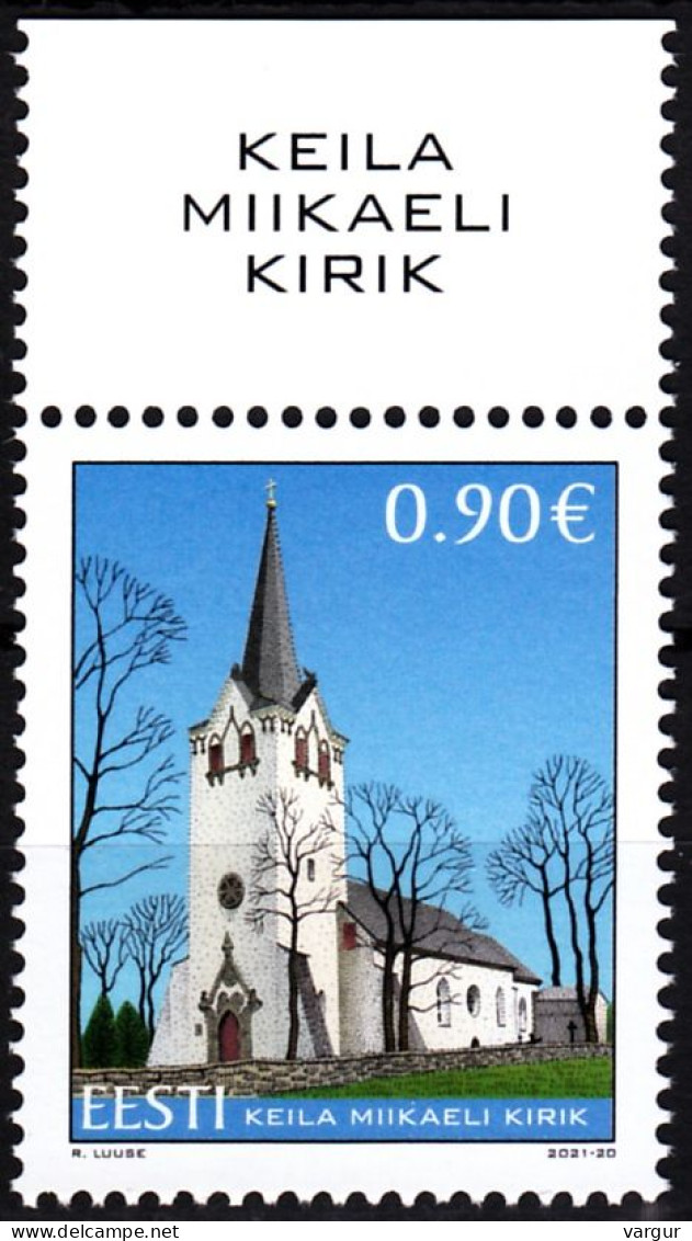 ESTONIA 2021-18 Religion Architecture: Church In Keila. Top Margin With Title, MNH - Churches & Cathedrals