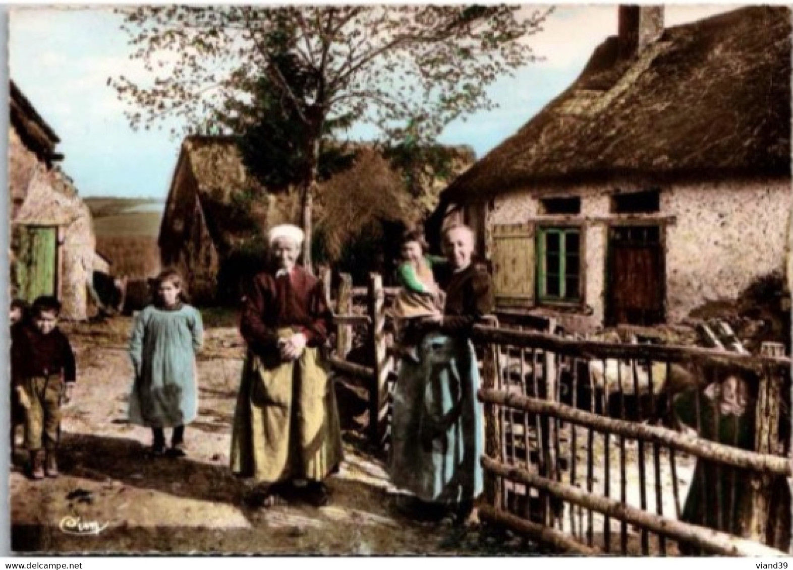 MORVAN. -  Chaumière Morvandelle. Femmes En Costumes. Carte Coloriée - Sonstige & Ohne Zuordnung