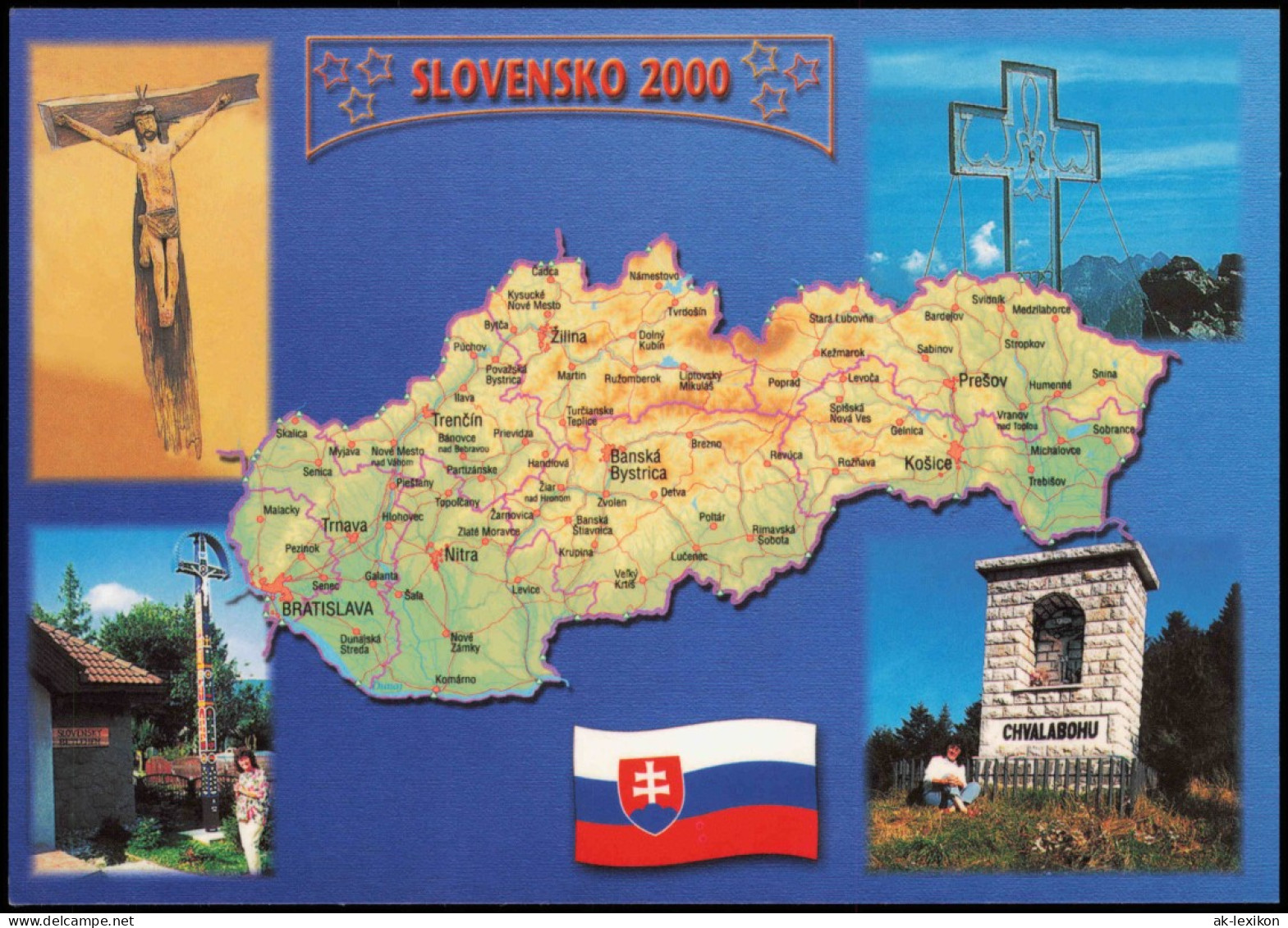.Slowakei SLOVENSKO JE 2000 ROKOV KRESŤANSKÉ A BUDE NAVEKY/Landkarten 1993 - Slovacchia