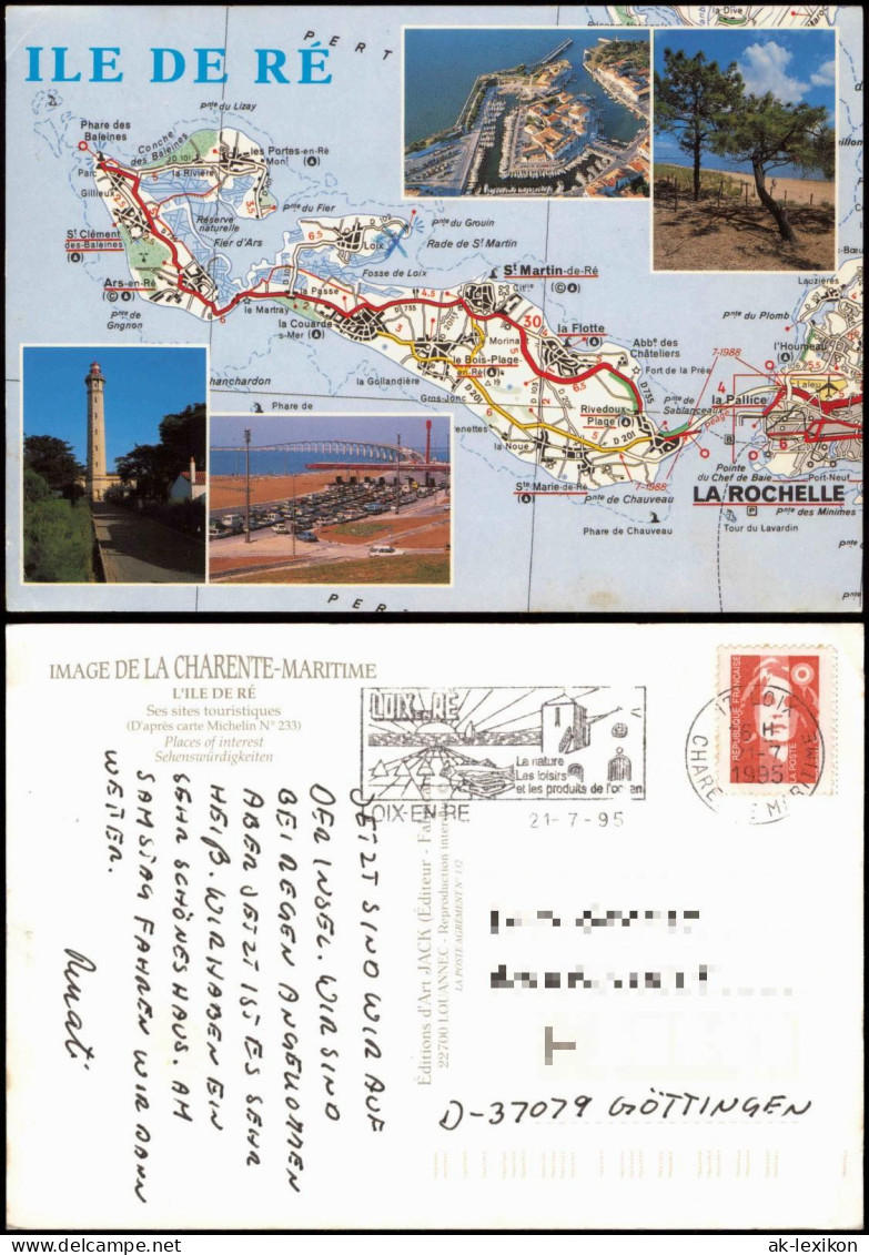CPA Ile De Re-La Rochelle Landkarten Mehrbild Ansichtskarte 1995 - Ile De Ré