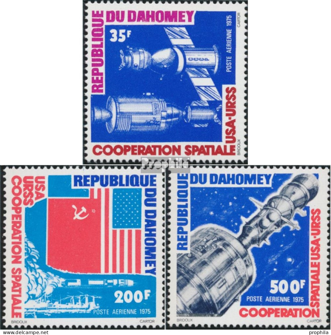 Dahomey 617-619 (kompl.Ausg.) Postfrisch 1975 Raumfahrt - Bénin – Dahomey (1960-...)