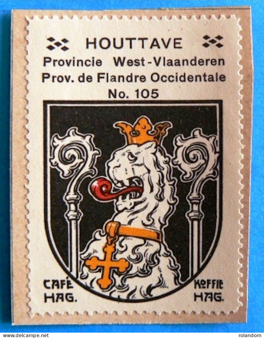 West-Vl N105 Houttave Houtave Zuienkerke Timbre Vignette 1930 Café Hag Armoiries Blason écu TBE - Té & Café