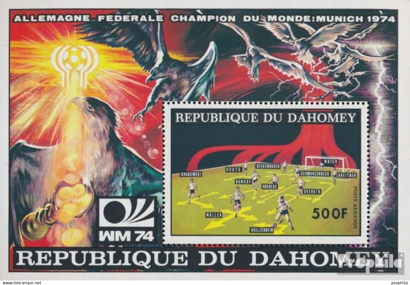 Dahomey Block49A (kompl.Ausg.) Postfrisch 1974 Fußball - Bénin – Dahomey (1960-...)
