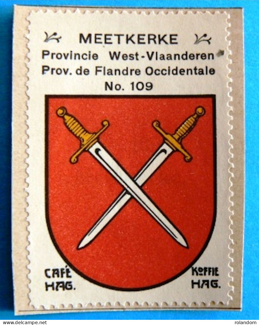 West-Vl N109 Meetkerke Zuienkerke Timbre Vignette 1930 Café Hag Armoiries Blason écu TBE - Thee & Koffie