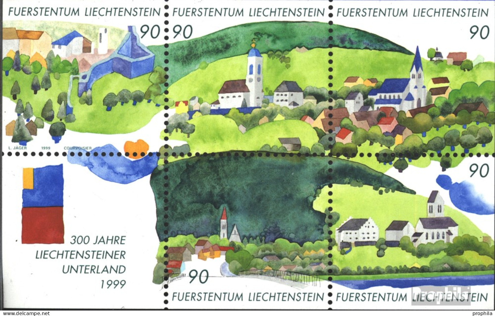 Liechtenstein Block16 (kompl.Ausg.) Postfrisch 1999 Unterland - Blocs & Feuillets