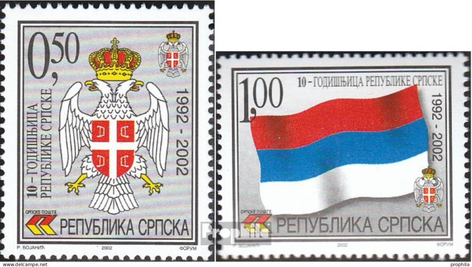 Bosnien - Serbische Republ. 230-231 (kompl.Ausg.) Postfrisch 2002 Serbische Republik - Serbia