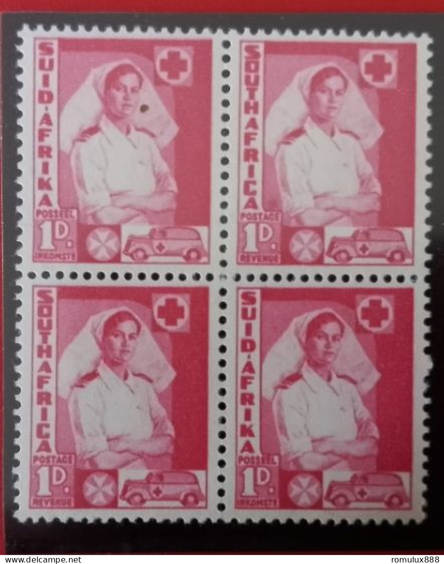 UNION WAR EFFORT 1d NURSE FLAW - V4 CARMINE MARK ON VEIL ROW 20/5 MNH - Unused Stamps