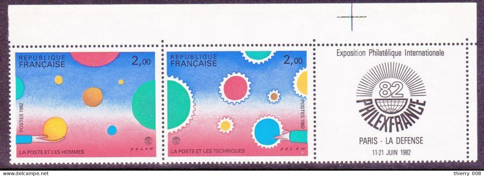 Lot 2199 2200  Jean Michel Folon La Poste Et Les Hommes La Poste Et Les Techniques  Paris La Défense - Nuevos