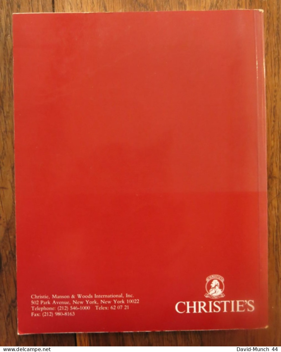 European Furniture, Paintings And Objects Of Art From The Collection Of Paramount Pictures. Christie's, New York. 1989 - Cine / Televisión