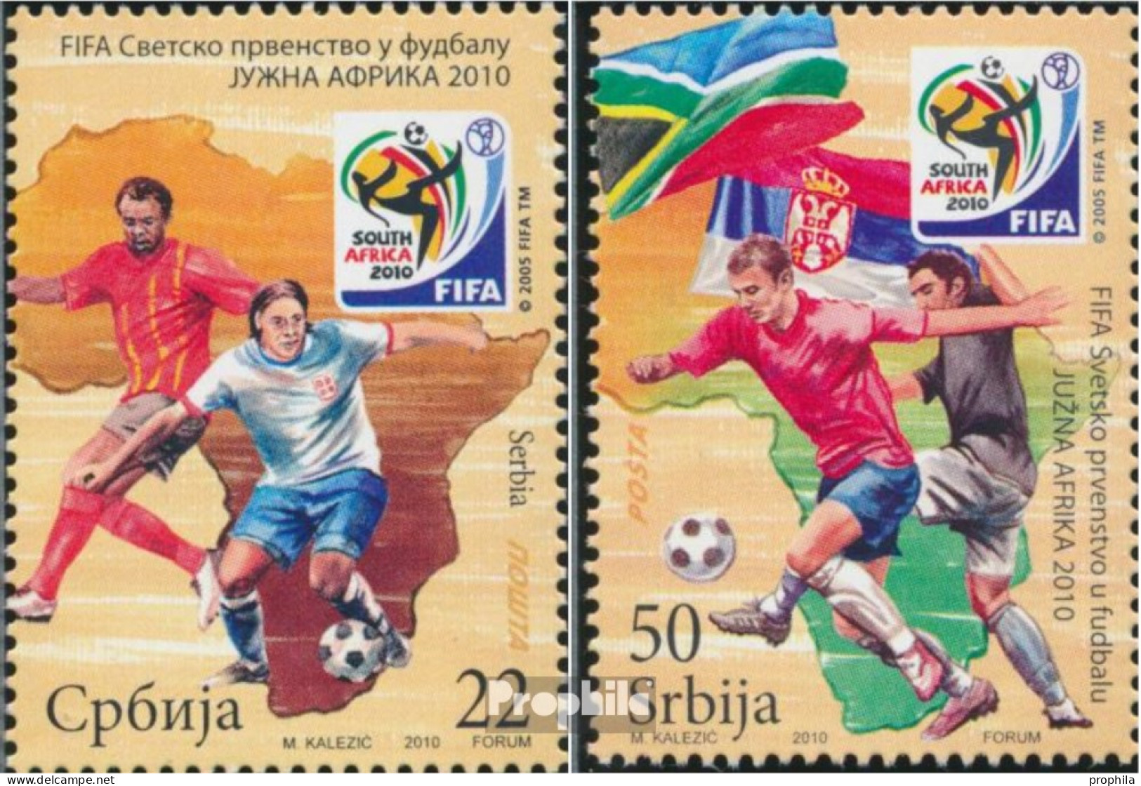 Serbien 354-355 (kompl.Ausg.) Postfrisch 2010 Fußball WM - Serbien