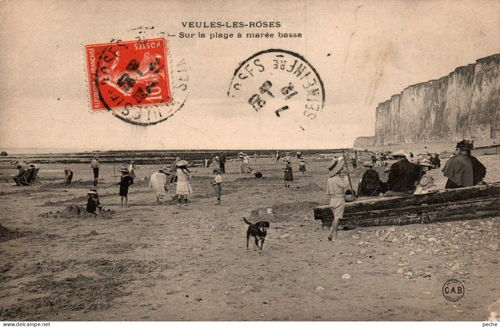 N°393 W -cpa Veules Les Roses -sur La Plage à Marée Basse- - Veules Les Roses