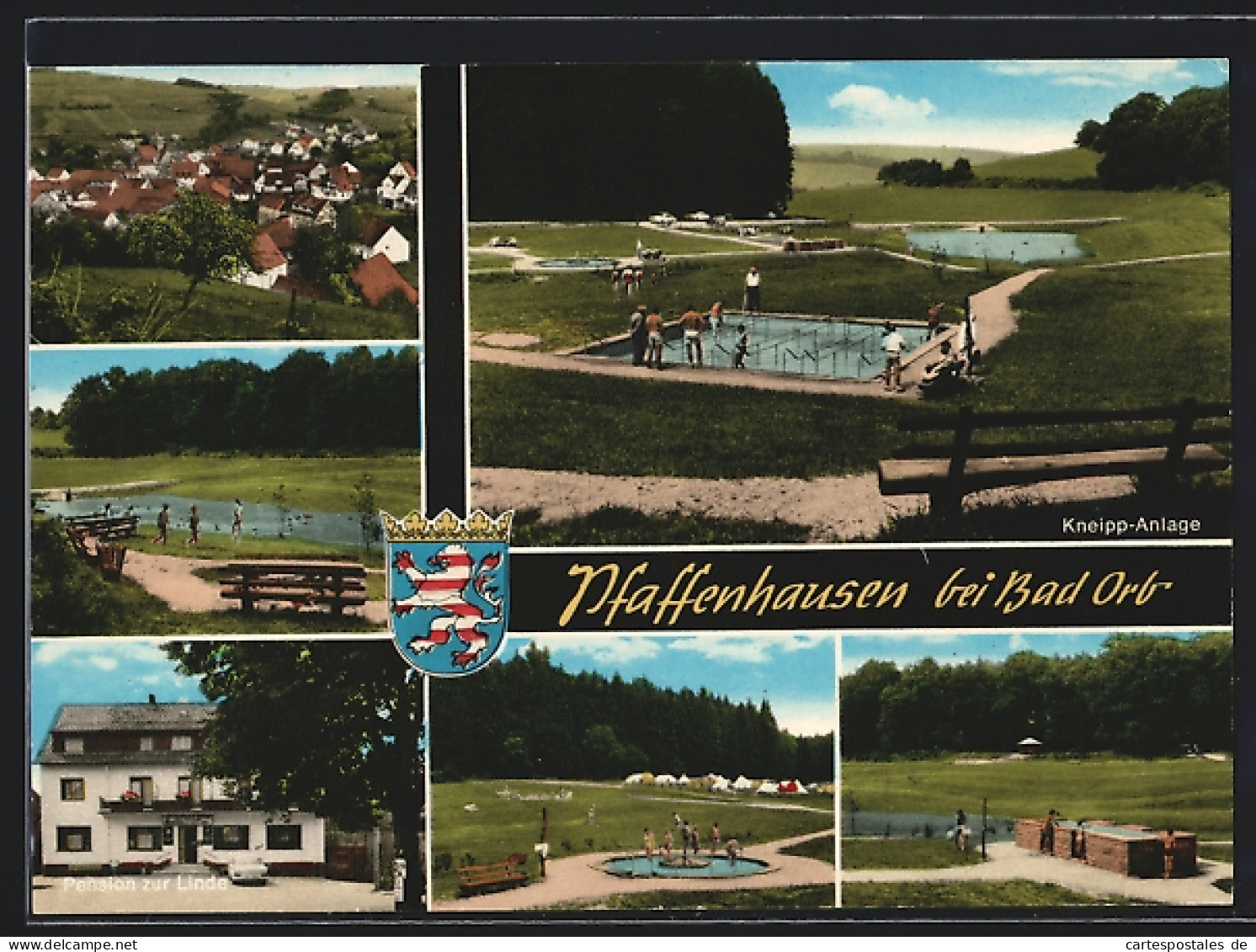 AK Pfaffenhausen B. Bad Orb, Ortsansicht Und Schwimmbad  - Bad Orb