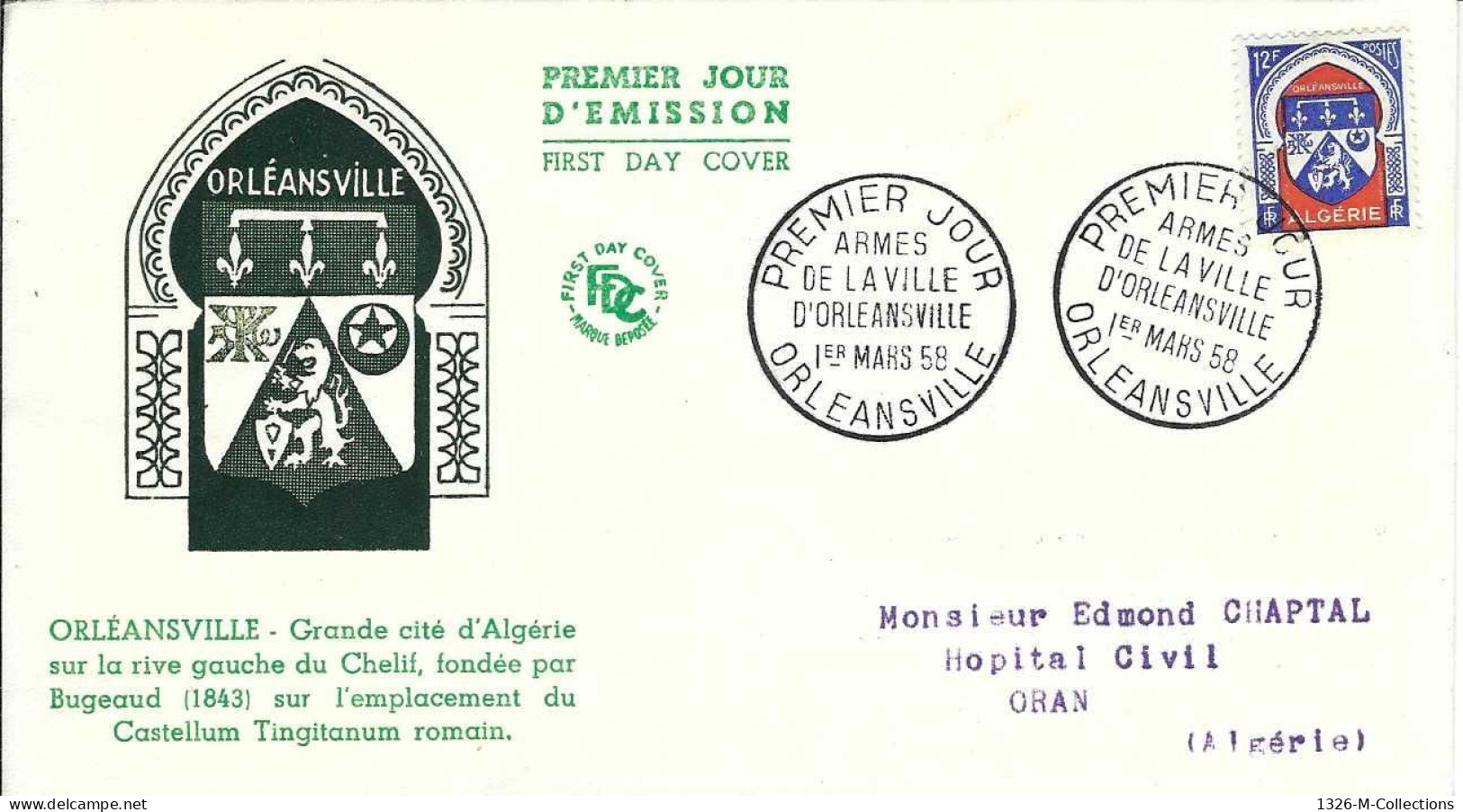 Envellope ALGERIE 1e Jour N° 337F Ceres - FDC