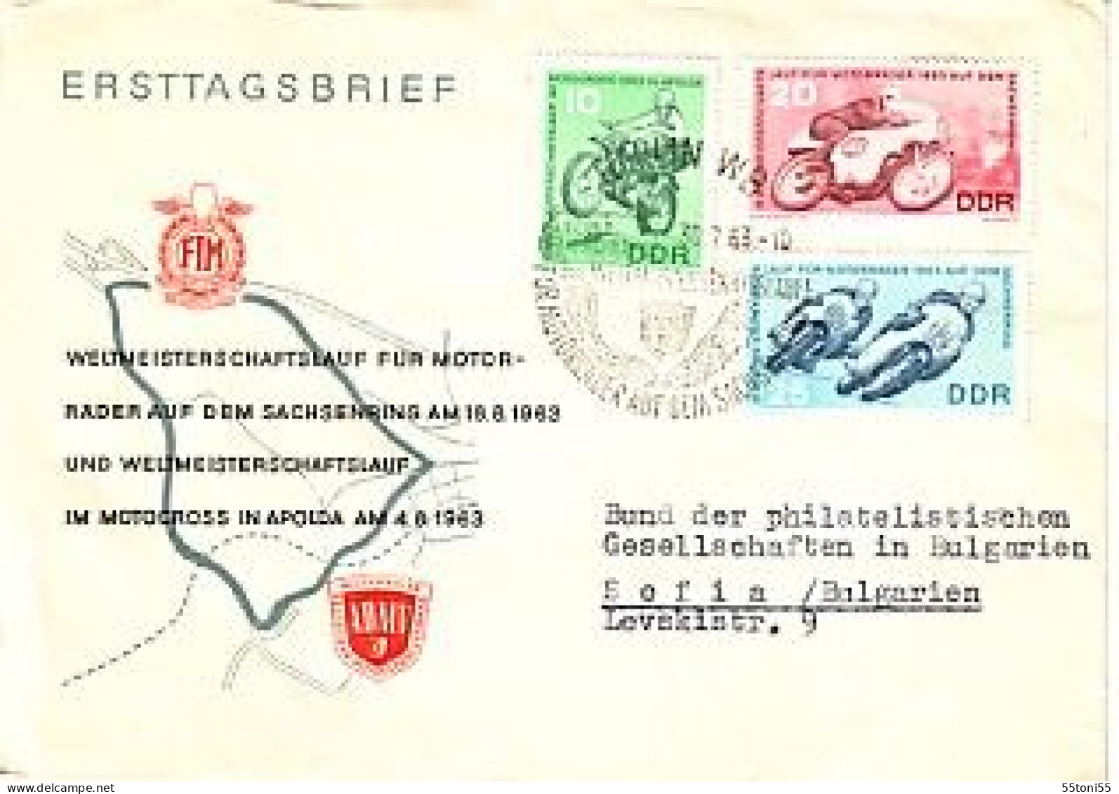 1963 Sport Sport – Motorcycling Mi 972/74  FDC DDR/Germany - 1950-1970