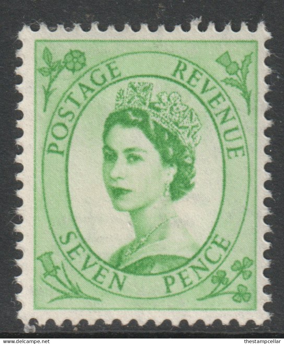 GB Scott 301 - SG524, 1952 Elizabeth II 7d Wilding MH* - Unused Stamps