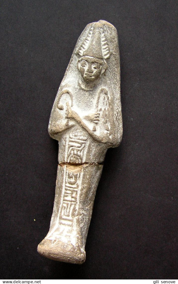 Egyptian Ushabti - Tomb Servant Carved Sandstone With Inscription - Arqueología