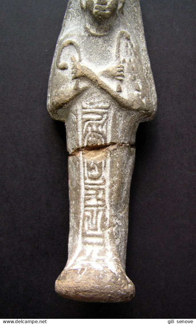 Egyptian Ushabti - Tomb Servant Carved Sandstone with Inscription