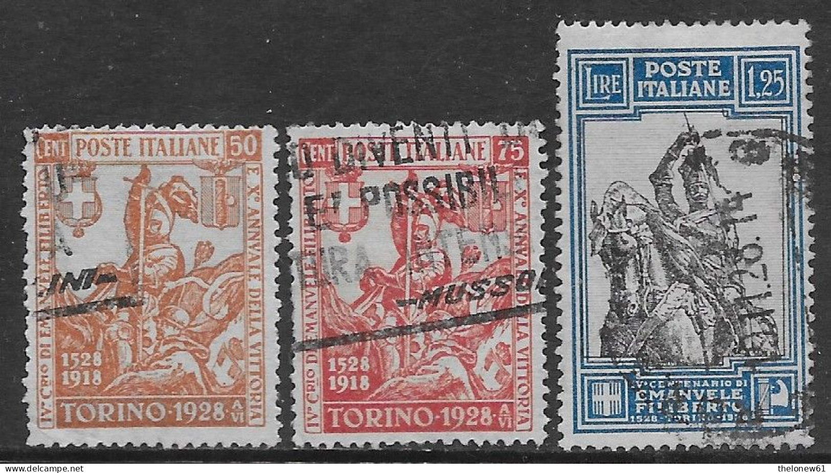 Italia Italy 1928 Regno Emanuele Filiberto 3val Sa N.233-235 US - Used