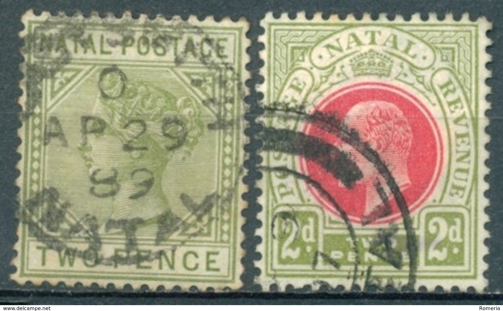 Natal - 1902/1909 - Yt 45 Et 60 - Victoria Et Edouard VII - Obl. - Natal (1857-1909)