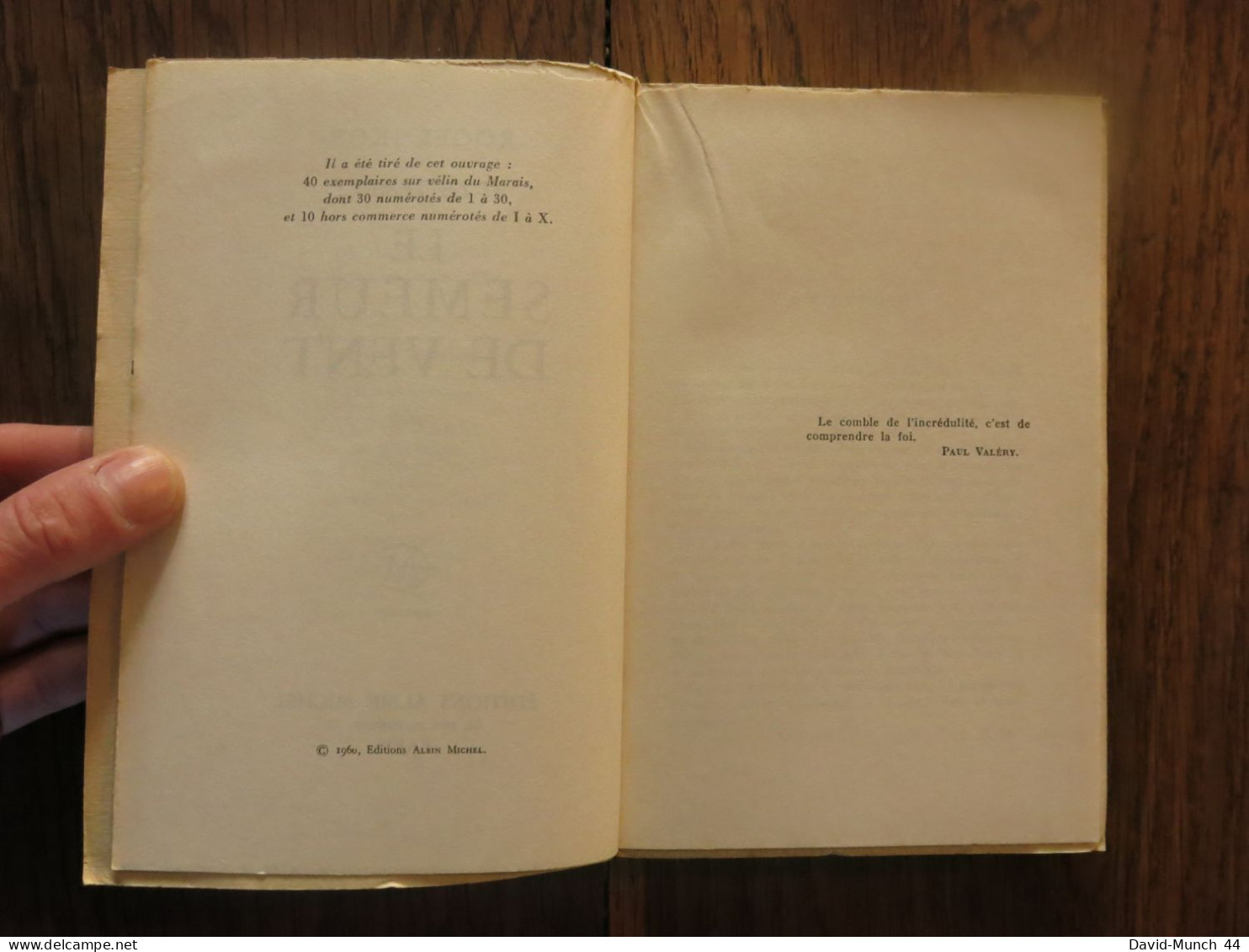 Le Semeur De Vent, Si Le Temps... De Roger Ikor. Editions Albin Michel, Paris. 1960 - Sonstige & Ohne Zuordnung