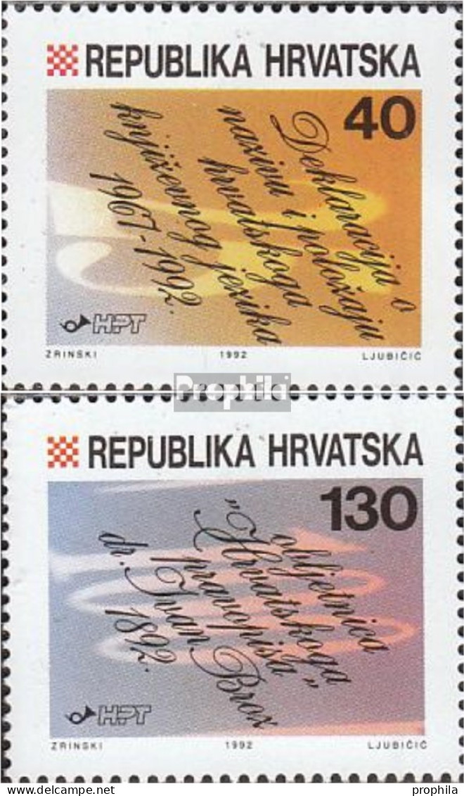Kroatien 213-214 (kompl.Ausg.) Postfrisch 1992 Kroatische Sprache - Croatia