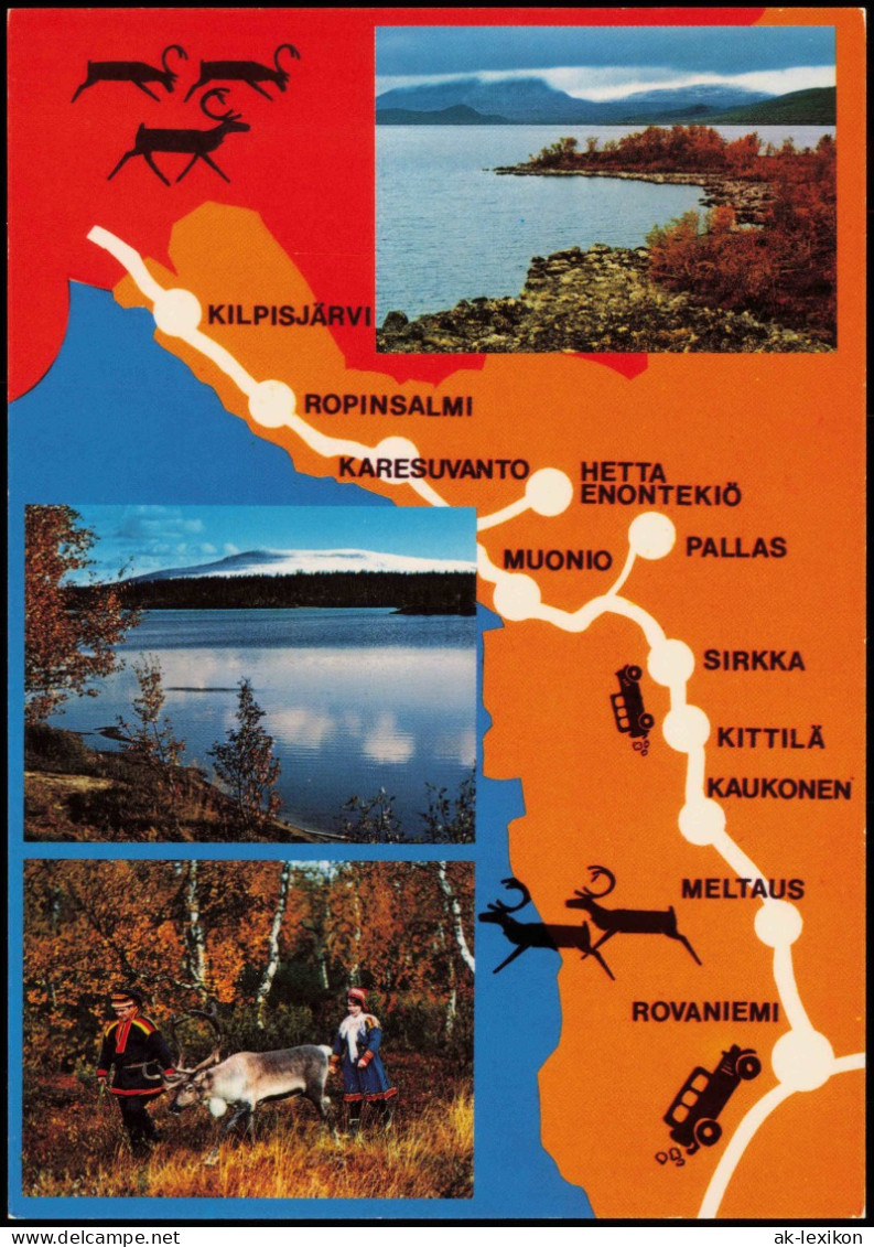 Postcard .Finnland Suomi Landkarten Ansichtskarte Umland Trachten 1979 - Finlandia