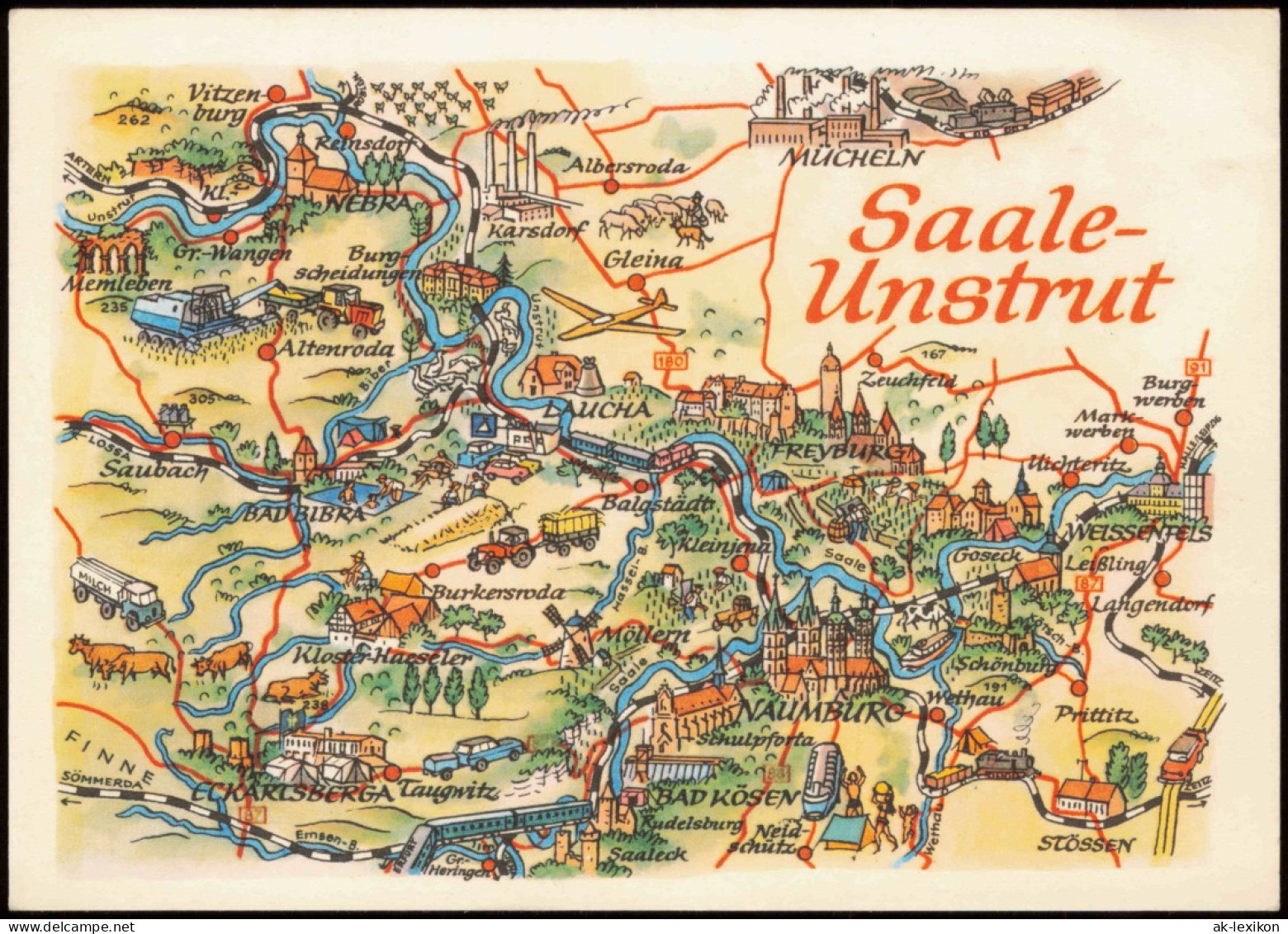 Ansichtskarte _Allgemein Landkarten Ansichtskarte DDR Saale - Unstrut 1976 - Sonstige & Ohne Zuordnung