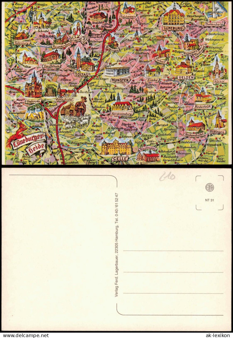 Ansichtskarte .Niedersachsen Landkarten Ansichtskarte Lüneburger Heide 1978 - Lüneburger Heide