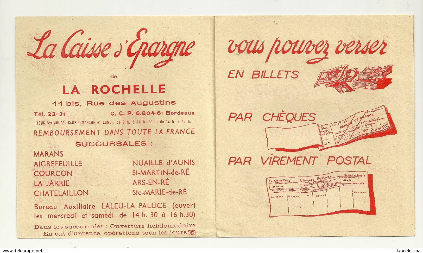 LIVRET PUBLICITE / LA CAISSE D'EPARGNE DE LA ROCHELLE - Publicités
