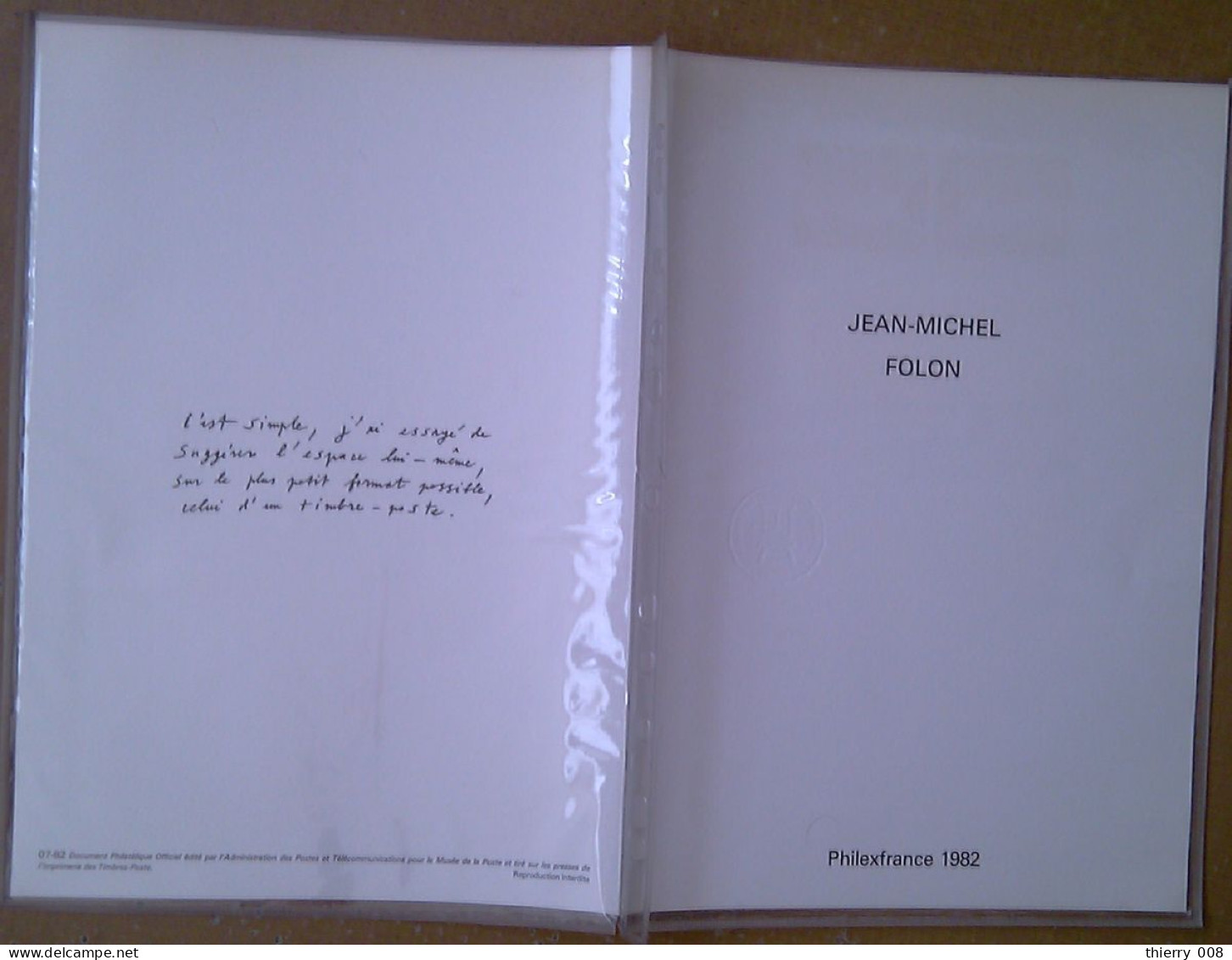 2199 2200  Document Officiel  Philexfrance 82 Jean Michel Folon La Poste Et Les Hommes La Poste Et Les Techniques - Documents De La Poste