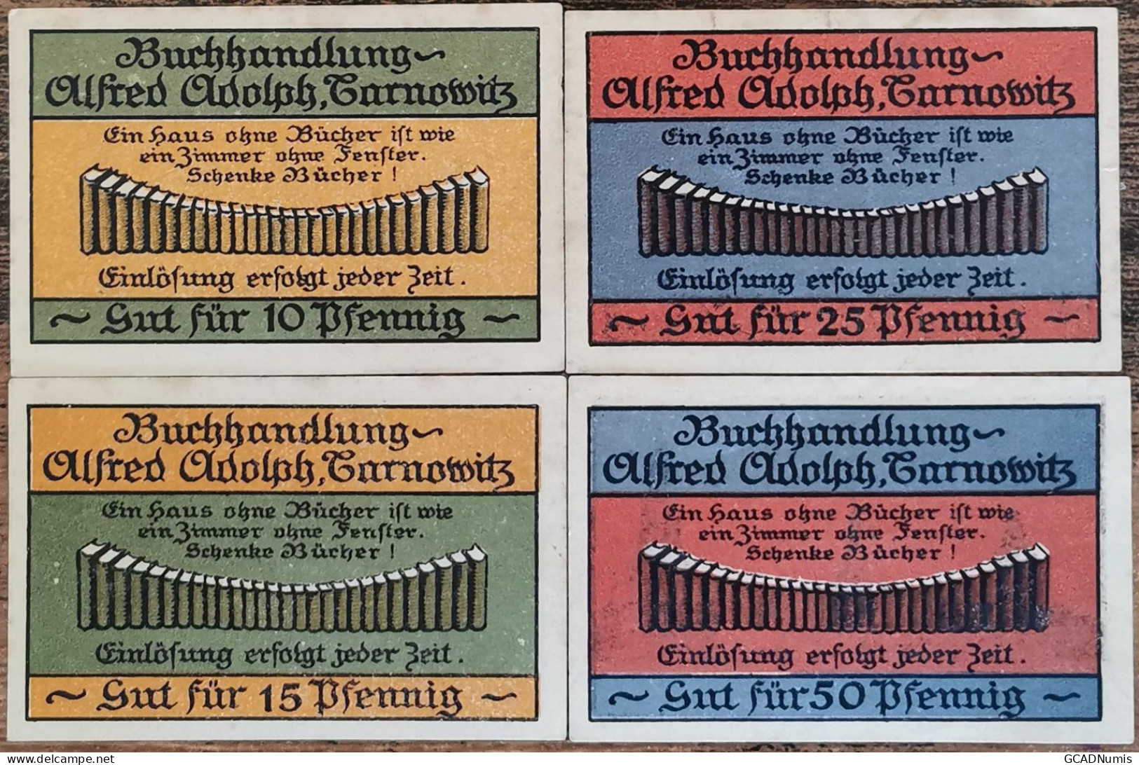 Lot 4 Billets Allemagne TARNOWITZ 10 15 25 & 50 Pfennig 1922 - UNC  Mehl 1311.1 - [11] Emissions Locales