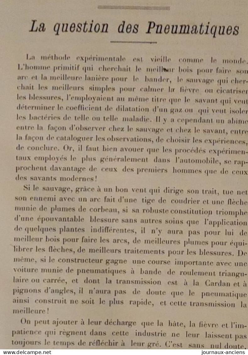 1903 Revue  Automobile " LA LOCOMOTION "  DEUXIÈME SALON BELGE - L'EXCELSIOR - QUESTION PNEUMATIQUES - MICHELIN - 1900 - 1949