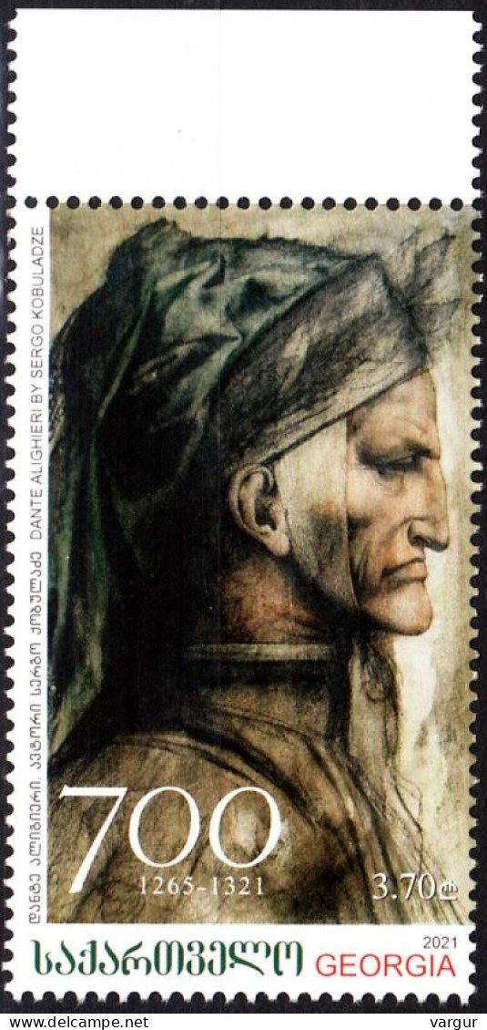 GEORGIA 2021-06 ART Literature Painting: Dante, 700th Death Anniversary, MNH - Ecrivains