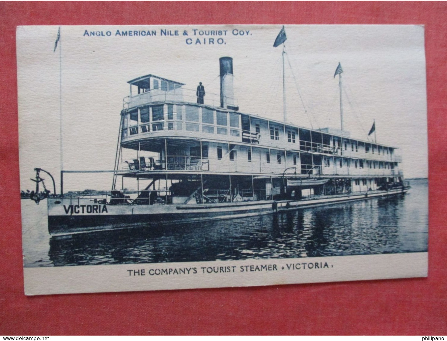 Tourist Steamer. Victoria.   Cairo  Anglo American  Nile Tourist Ref 6388 - Steamers